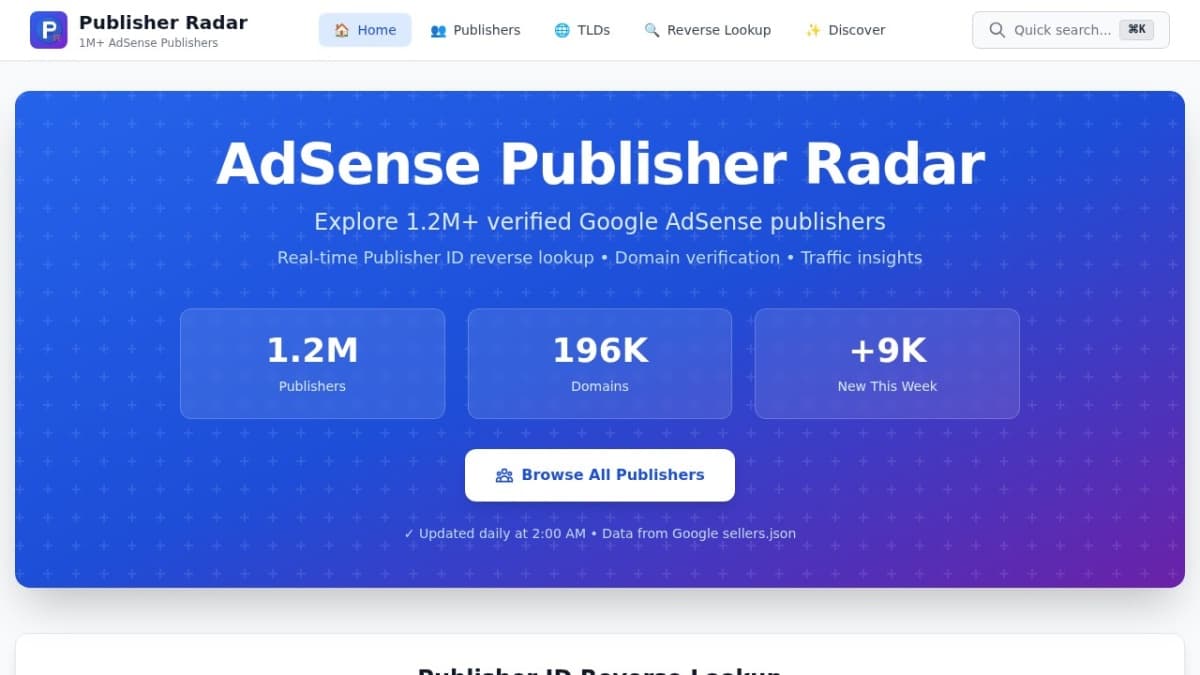 AdSense Publisher Radar