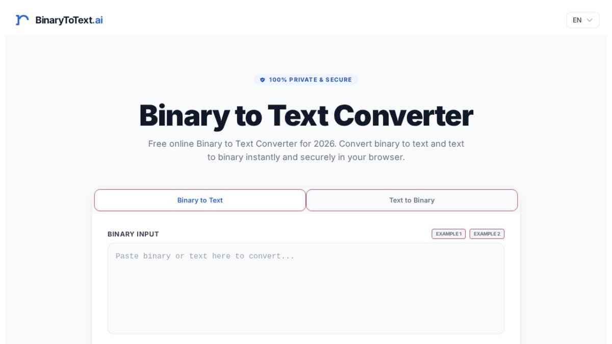 Binary to text