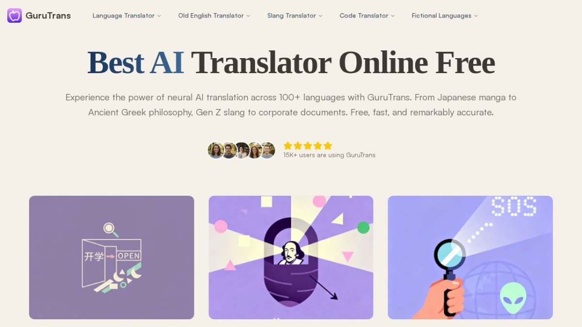 Gurutrans - 100+ Languages AI Translator Online Free