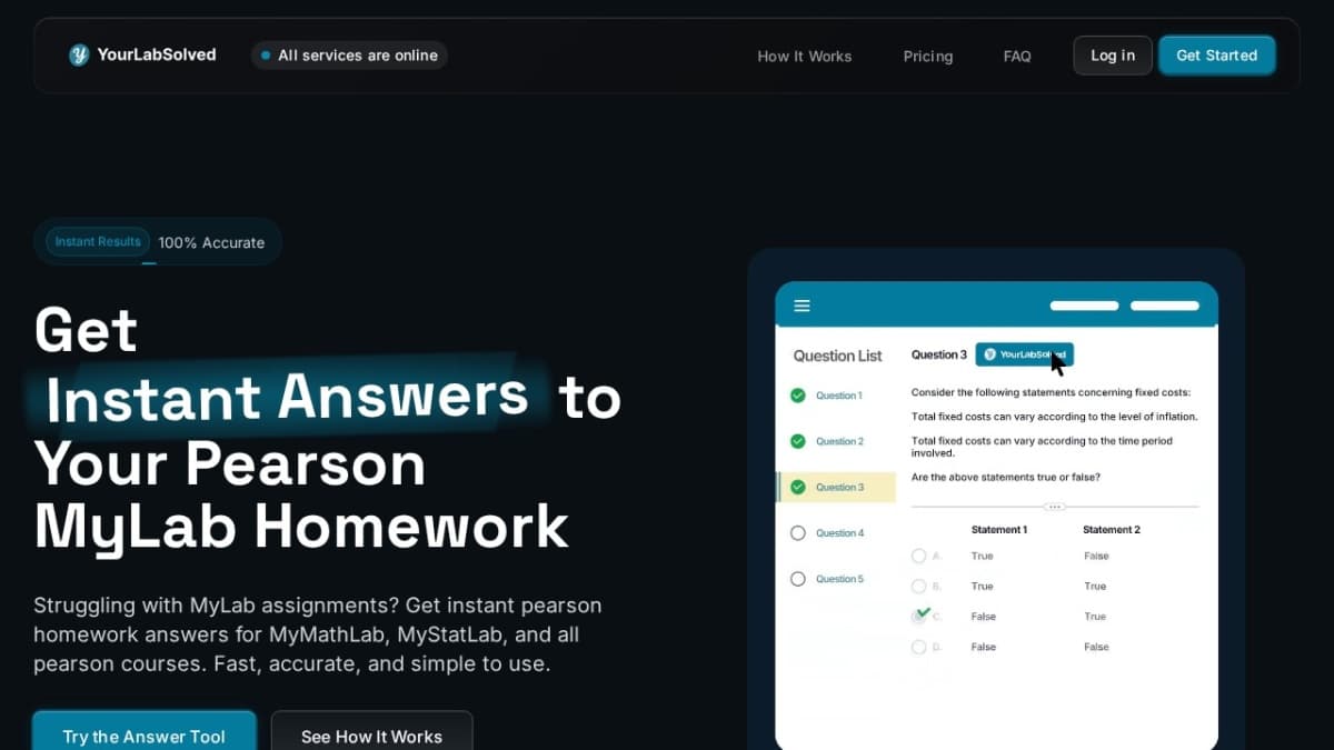 Pearson MyLab Answers