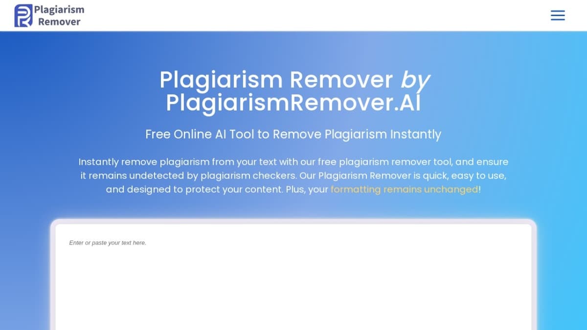 PlagiarismRemover.AI - Plagiarism Remover