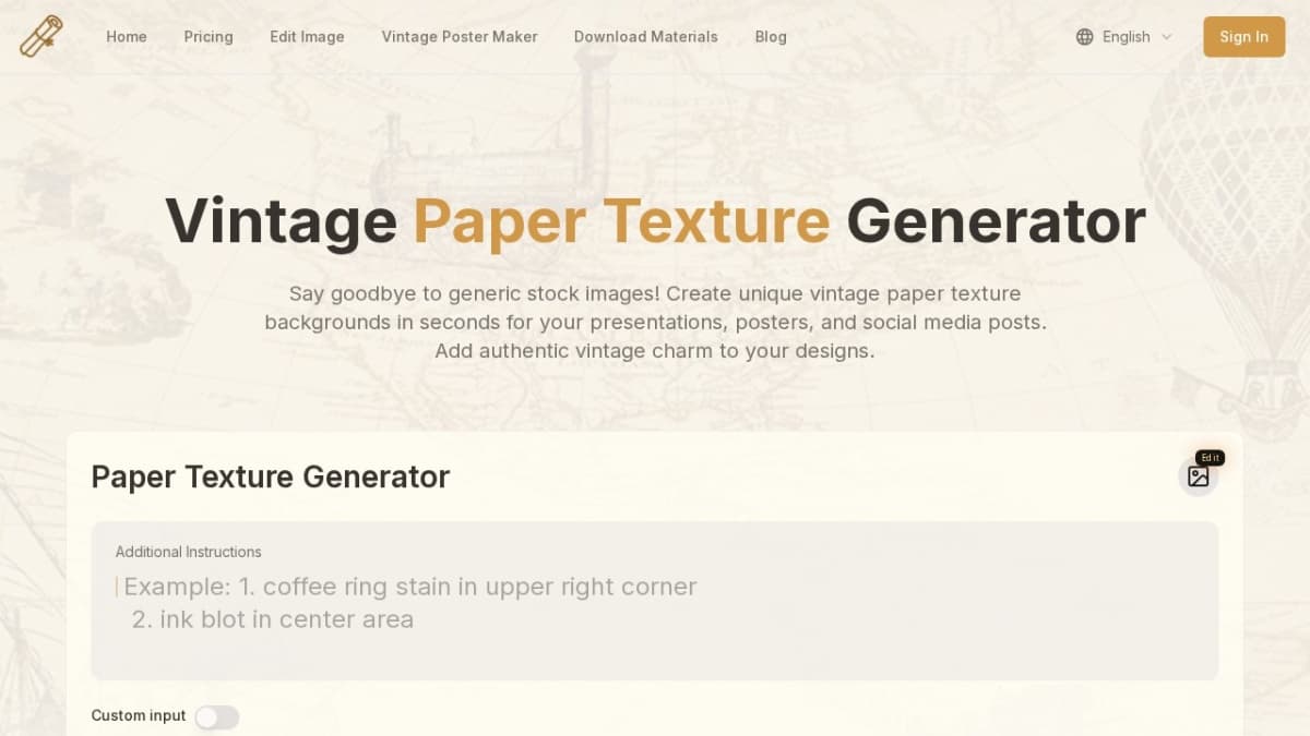 Vintage Paper Texture Generator
