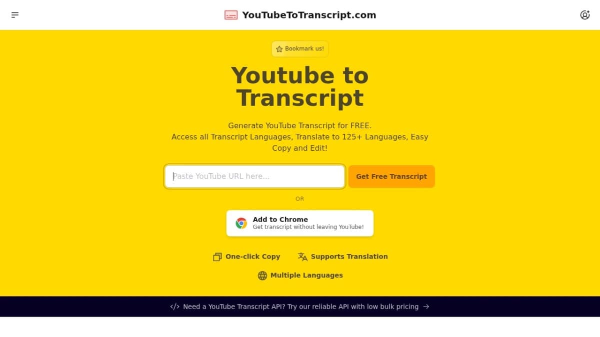 Youtube to Transcript