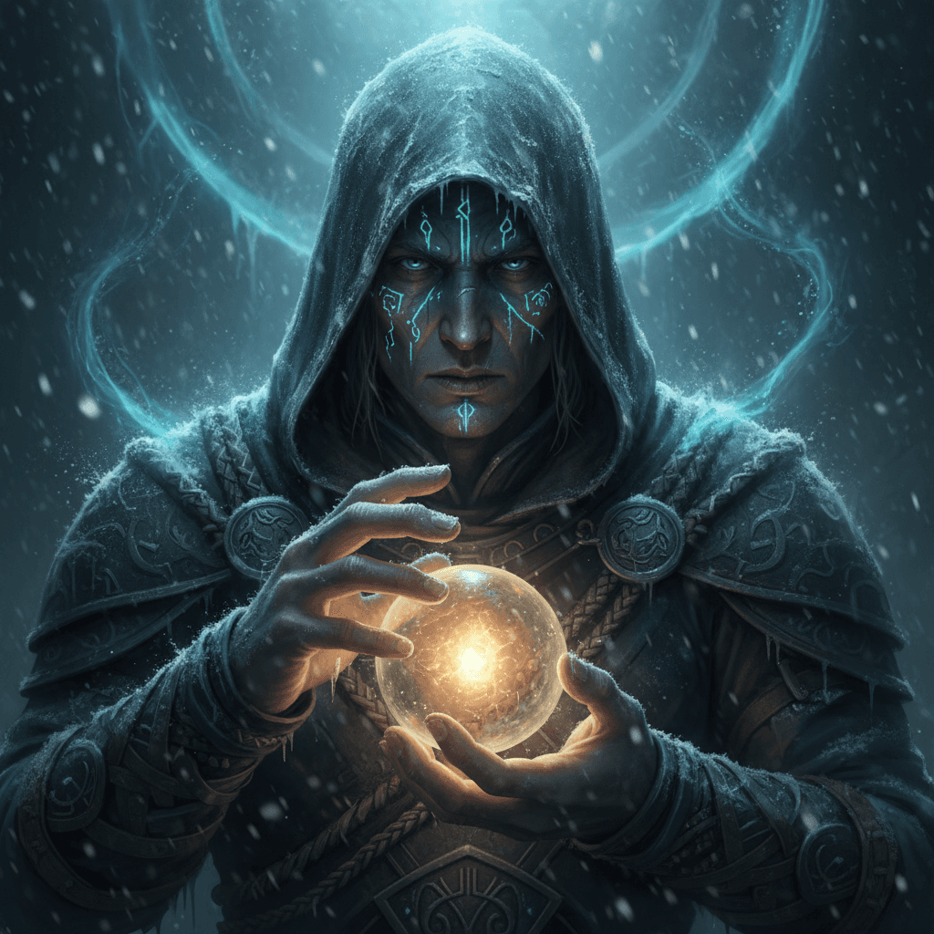 Gemini Image Prompt for other: Photorealistic dark fantasy depiction of an enigmatic cloake...
