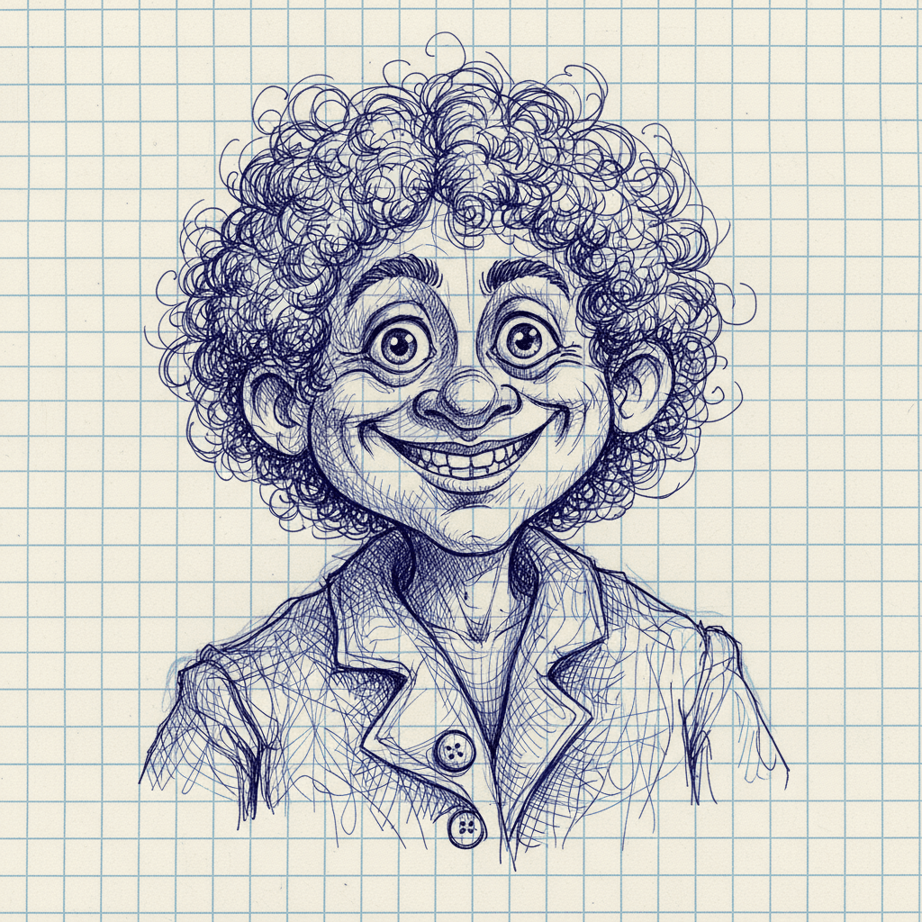 Gemini Image Prompt for other: A meticulously rendered ballpoint ink illustration of CHARAC...