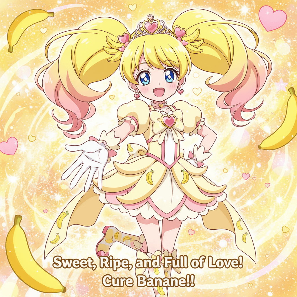 Gemini Image Prompt for other: Transform my child into a Pretty Cure with a touch of π and...