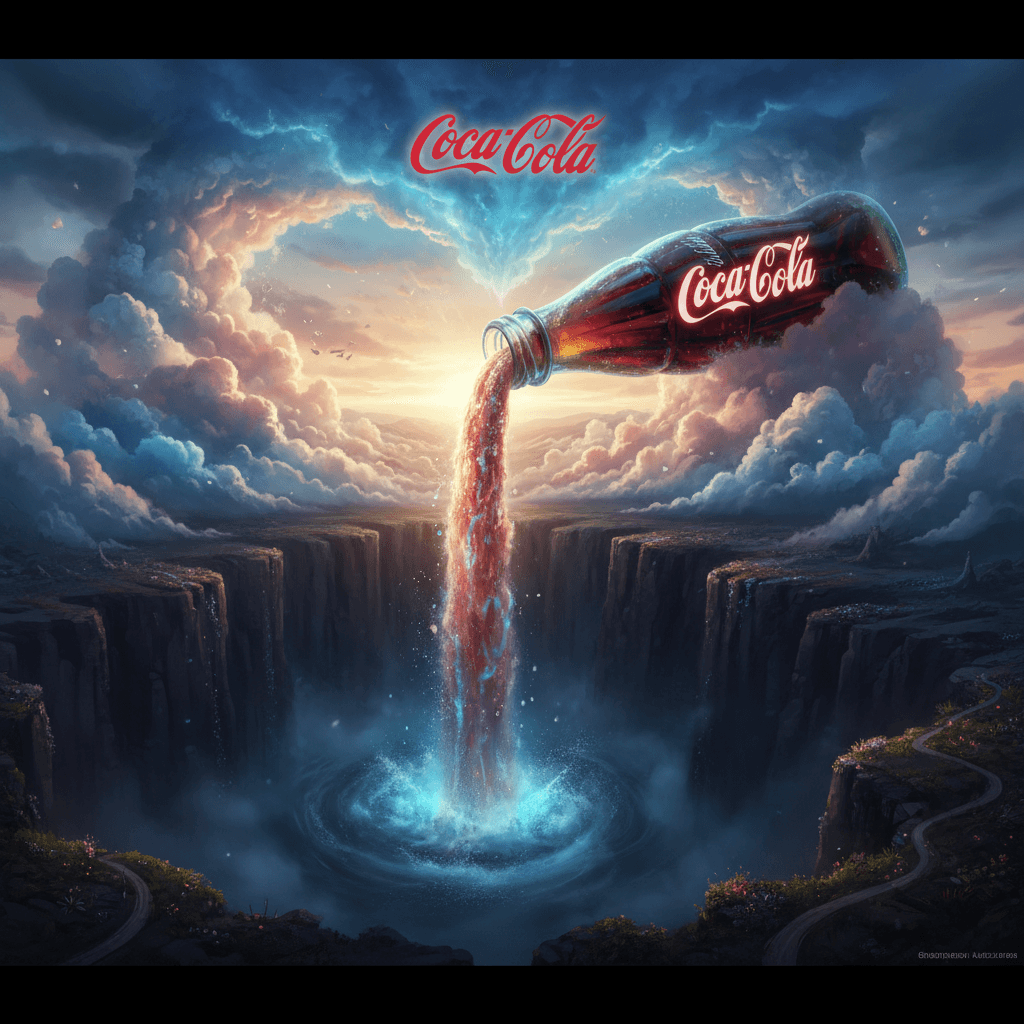 Gemini Image Prompt for product: An awe-inspiring, dreamlike panorama, featuring a colossal C...