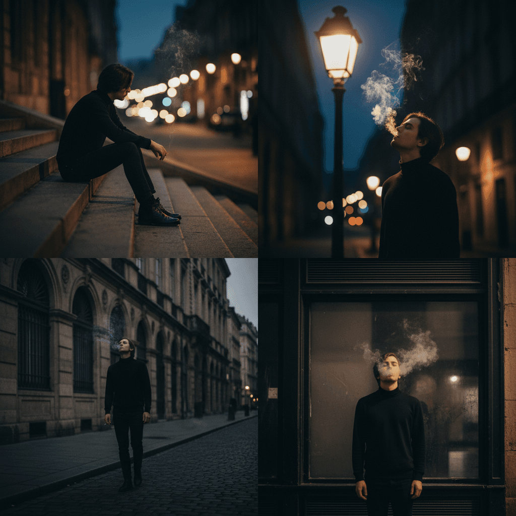 Gemini Image Prompt for other: A cinematic four-panel photographic montage depicting a cont...