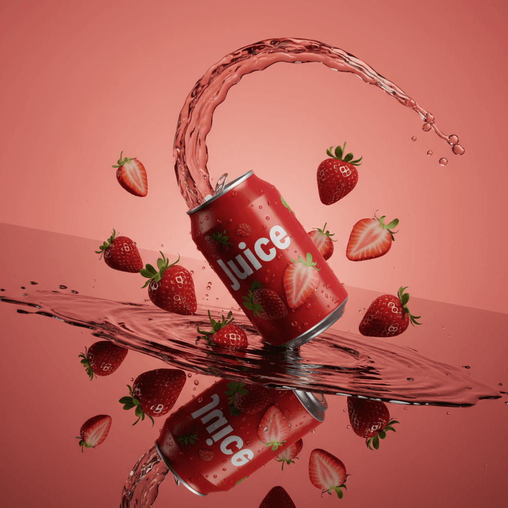 Gemini Image Prompt for product: Hyper-realistic cinematic commercial shot of a vivid crimson...