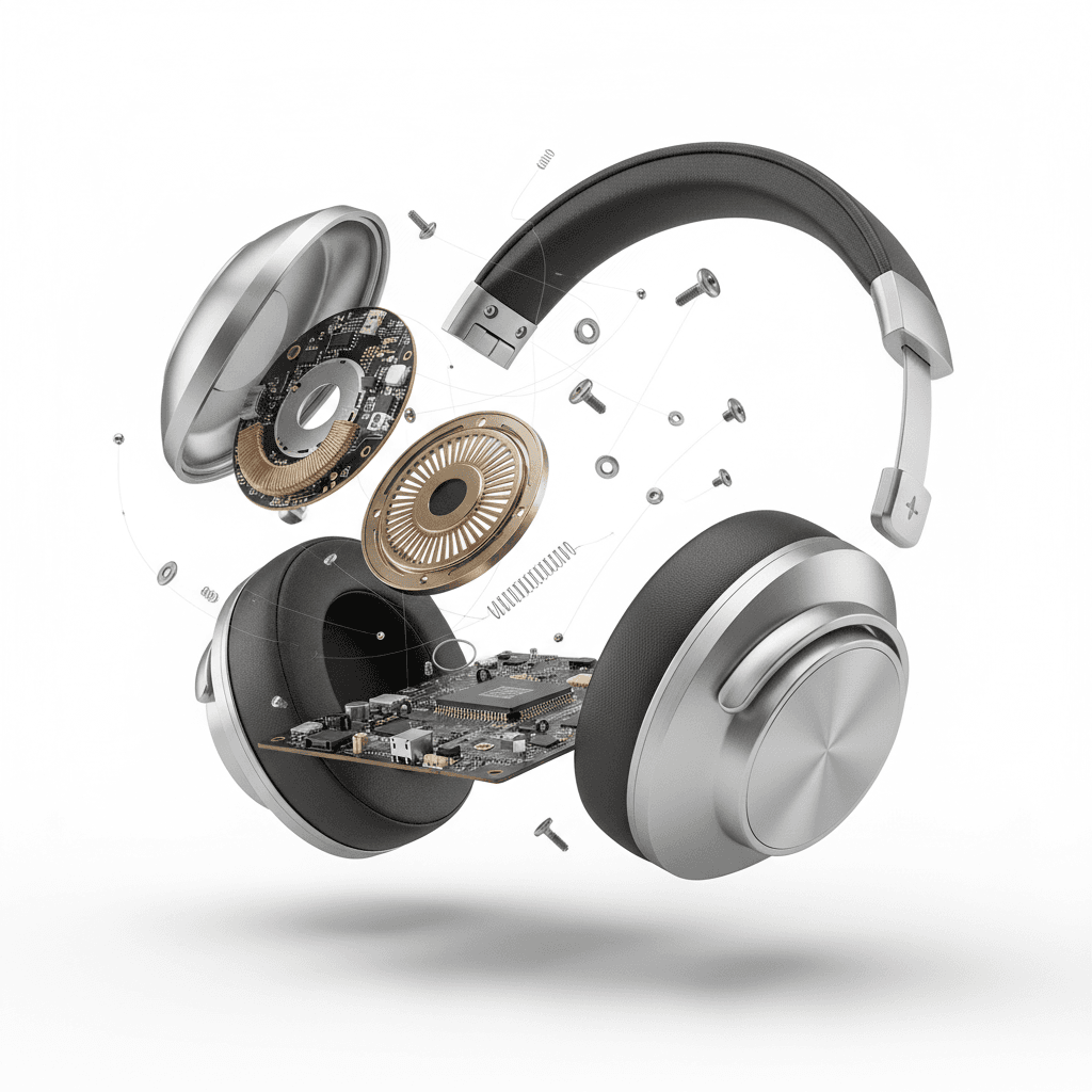 Gemini Image Prompt for product: Generate a deconstructed product visualization featuring its...