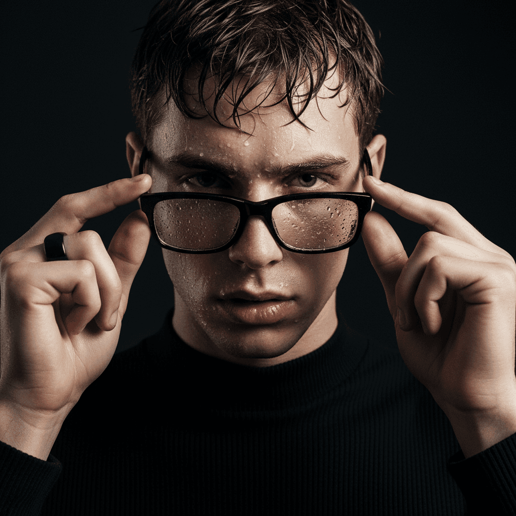 Gemini Image Prompt for other: Hyperrealistic editorial fashion photograph, tightly framed...