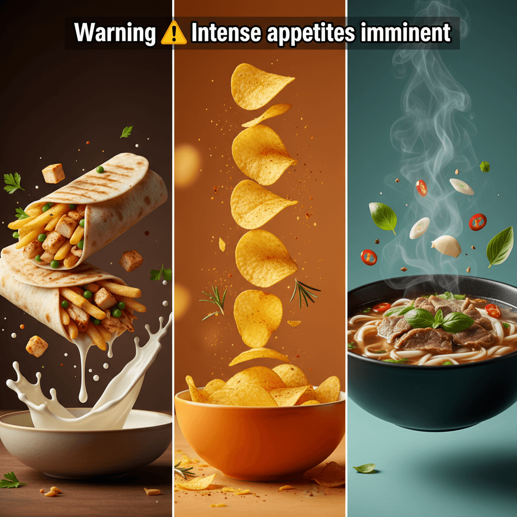 Gemini Image Prompt for json, food, photograph: Warning ⚠️ Intense appetites imminent. Generated by ChatGPT...