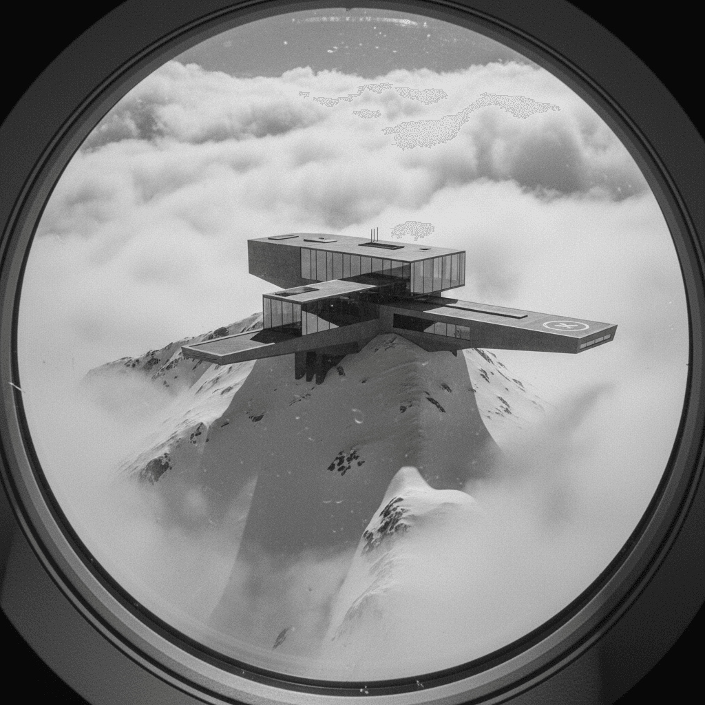 Gemini Image Prompt for photograph, app: A view from an aircraft's viewport, revealing a high-resolut...