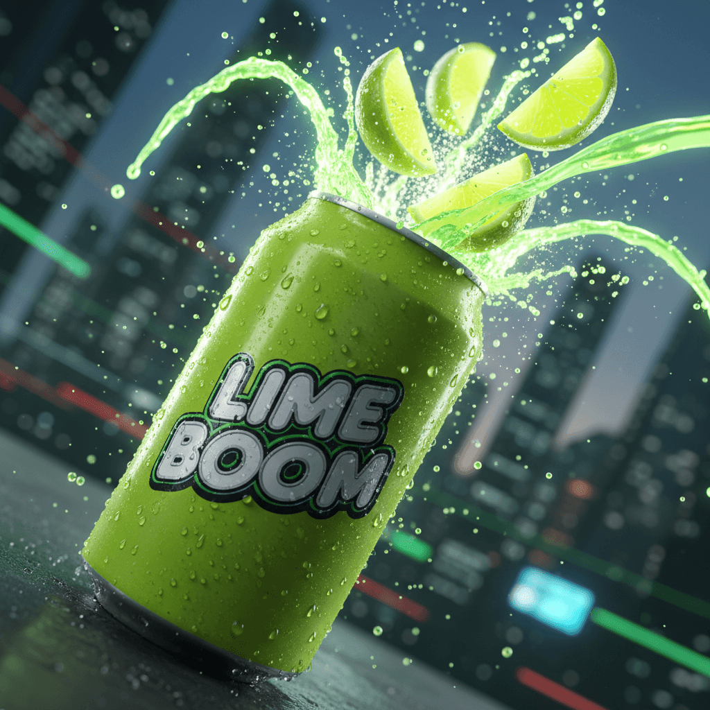 Gemini Image Prompt for product: - A hyper-cinematic advertisement capture of a bubbly lime-f...