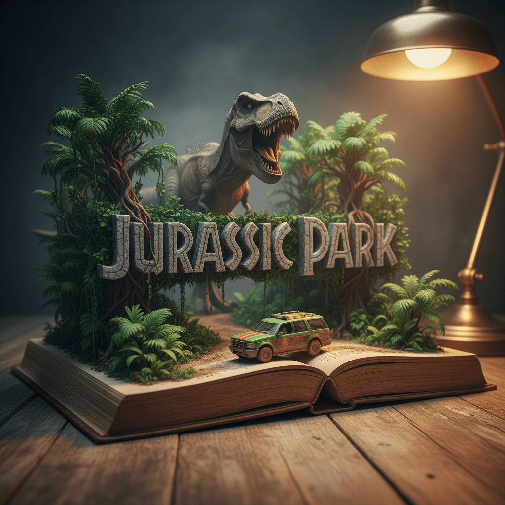Gemini Image Prompt for 3d: Input Variable: INSERT TITLE (e.g., Moby Dick, Jurassic Park...