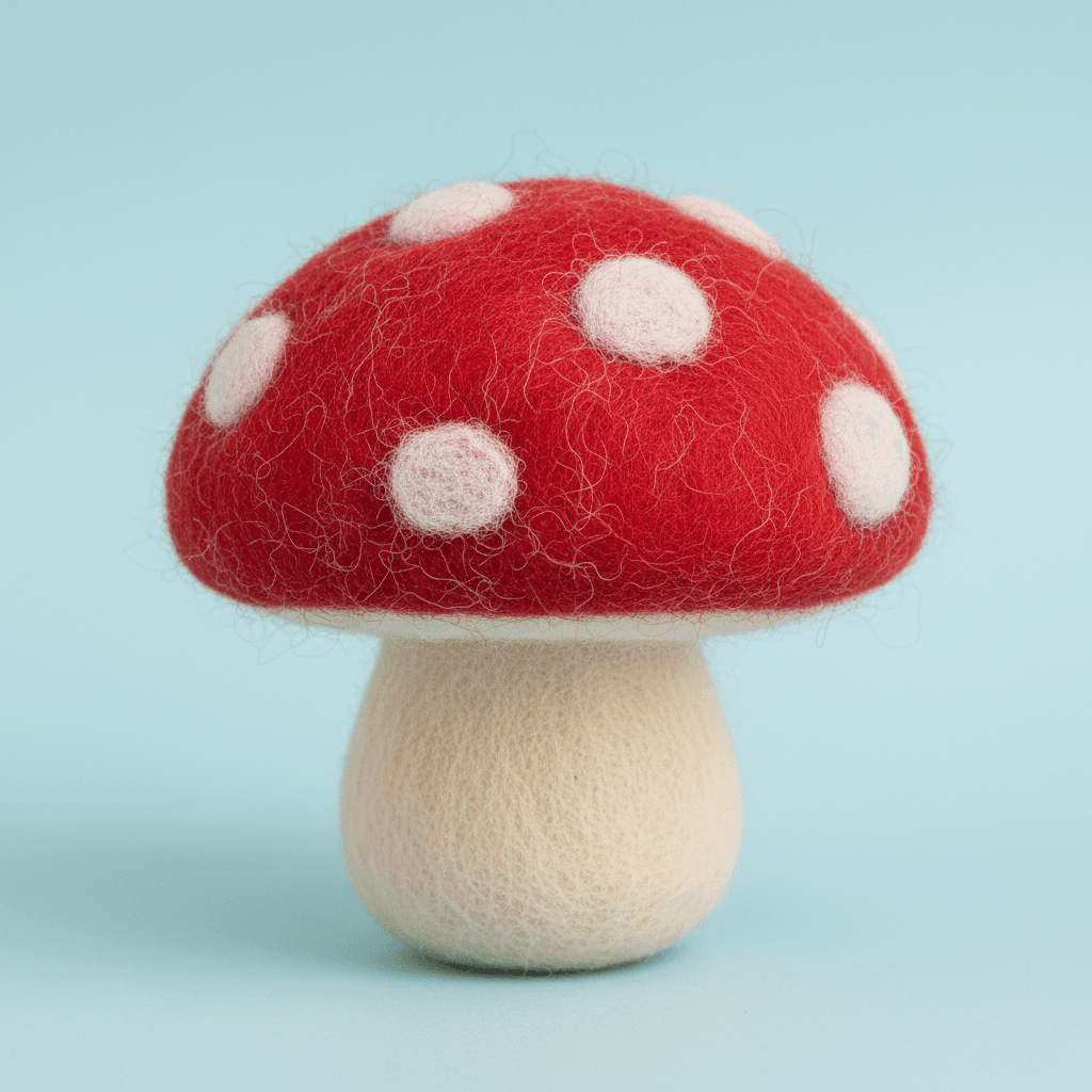 Gemini Image Prompt for json, product, app: A lifelike, hand-sculpted creation using the needle-felting...