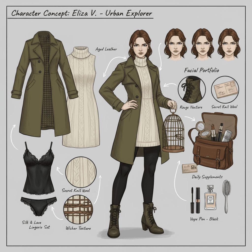 Gemini Image Prompt for other: Create a thorough character concept artifact image, inspired...