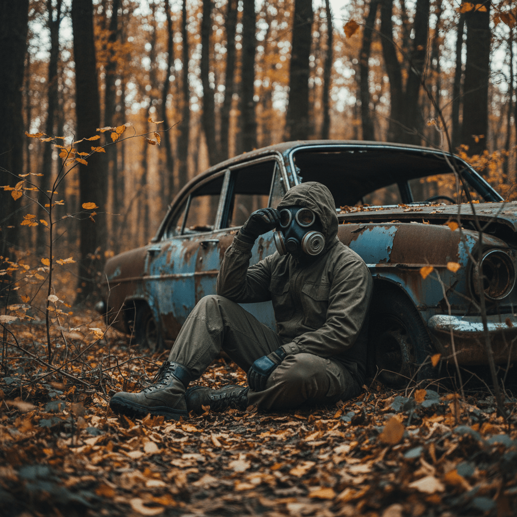 Gemini Image Prompt for other: An ultra lifelike, filmic depiction of a solitary wanderer i...