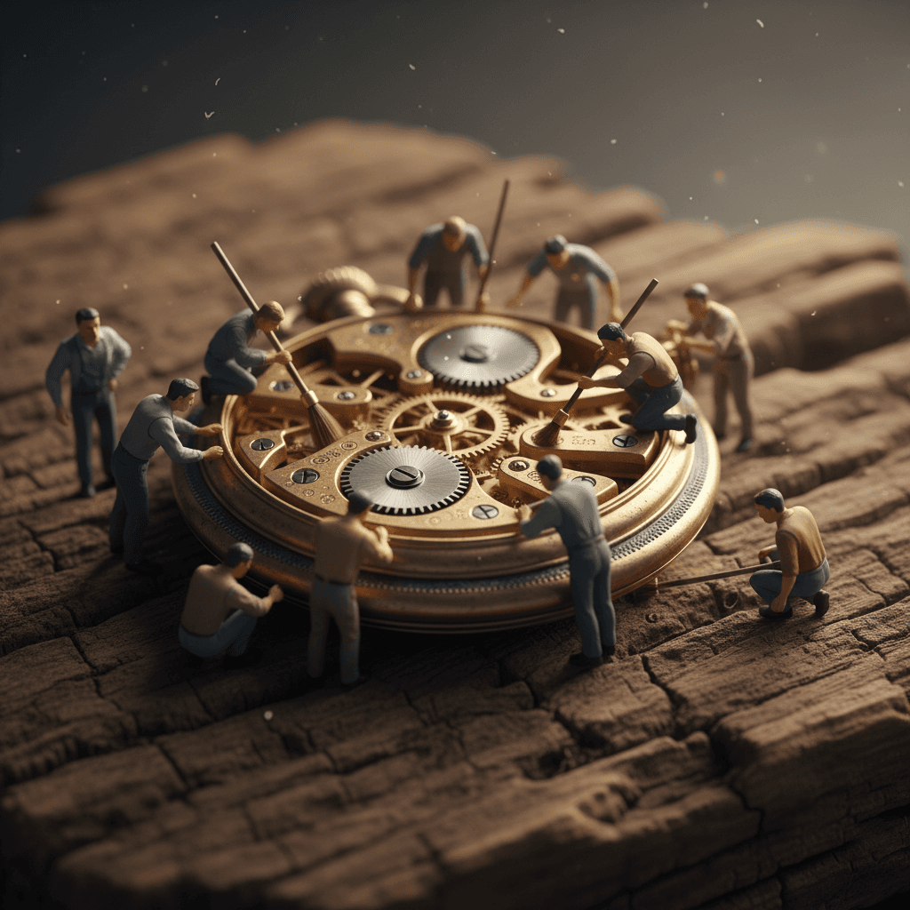 Gemini Image Prompt for json, 3d: An exceedingly lifelike, close-up view of diminutive artisan...