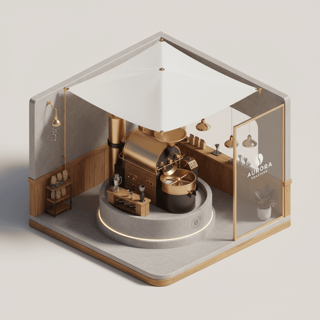 Gemini Image Prompt for 3d: A pristine, unfussy three-dimensional isometric tableau of a...