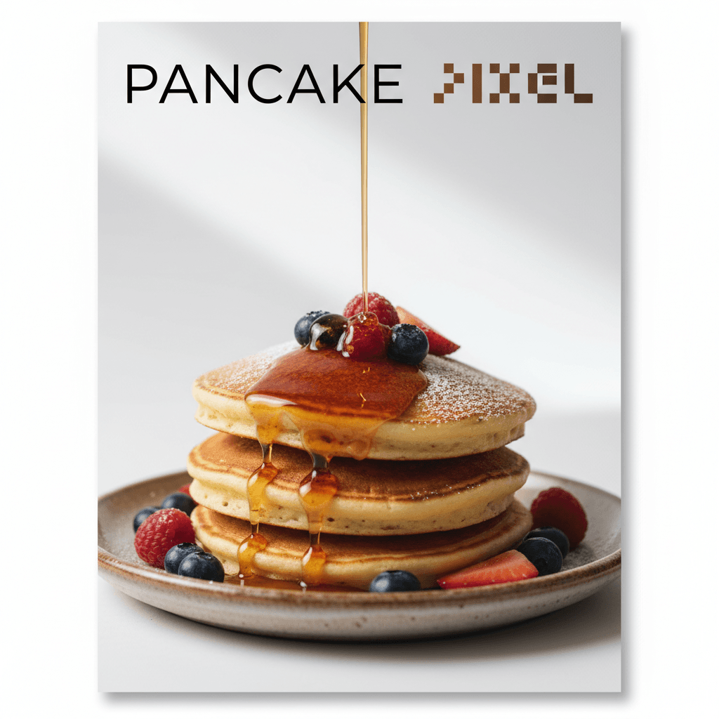 Gemini Image Prompt for food: A trio of stacked FOOD ITEM with LIQUID cascading downwards,...