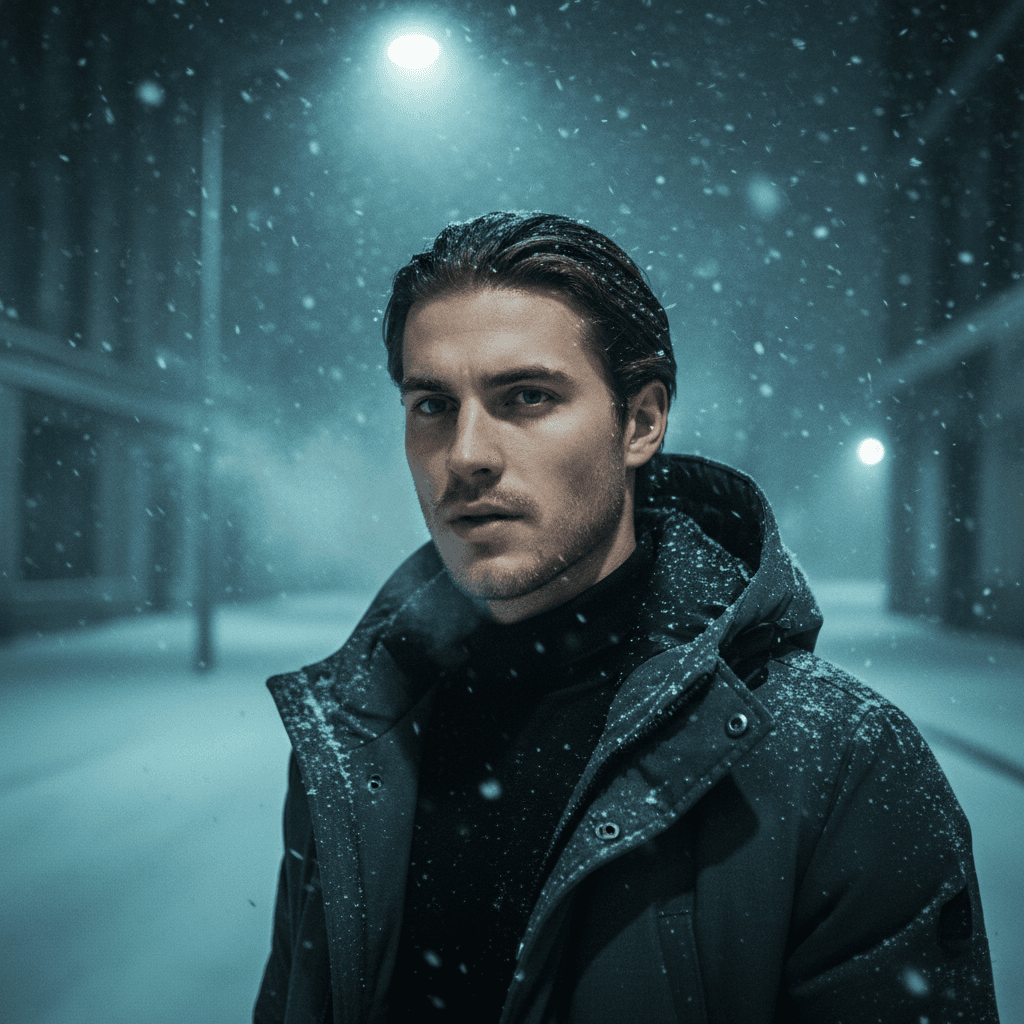 Gemini Image Prompt for photograph: A hyper-realistic, cinematic depiction of a youthful male in...