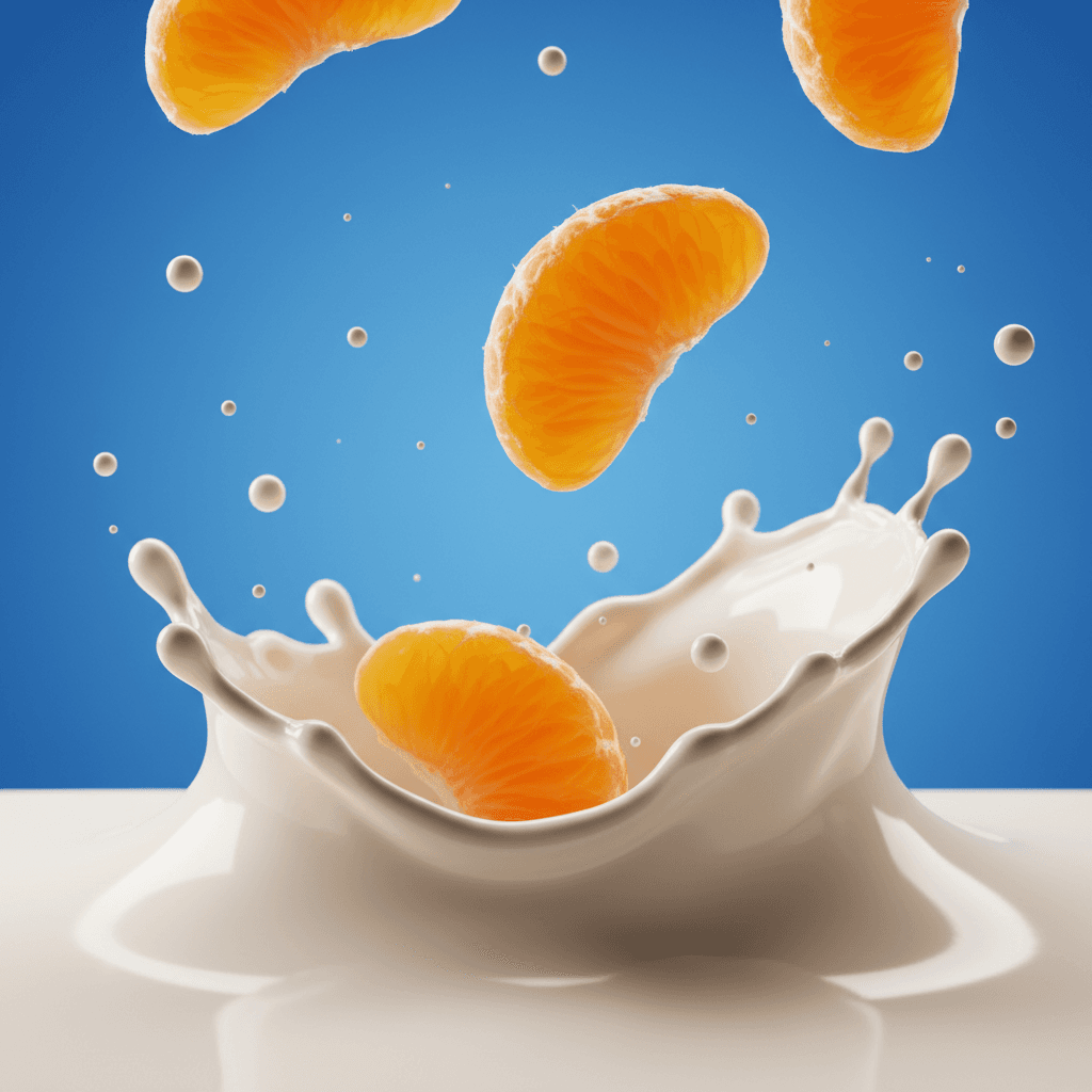 Gemini Image Prompt for json, food: primary:Lively tangerine segments,action:Descending through...