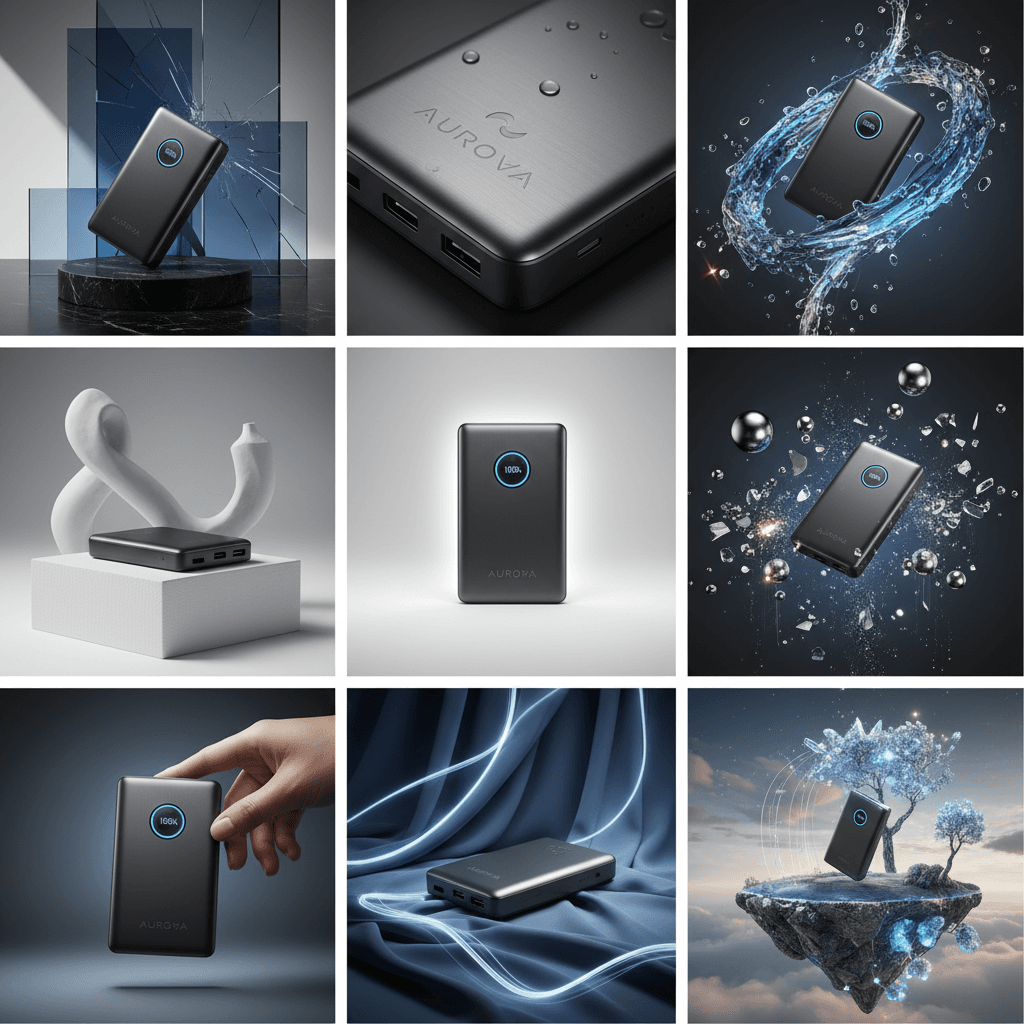 Gemini Image Prompt for other, product: Create a 3x3 grid for a premium corporate promotional campai...