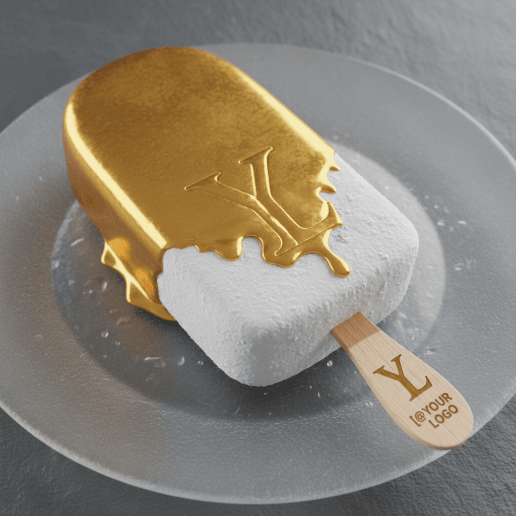 Gemini Image Prompt for product: An absolutely straight-up, ultra-lifelike 3D frozen treat by...