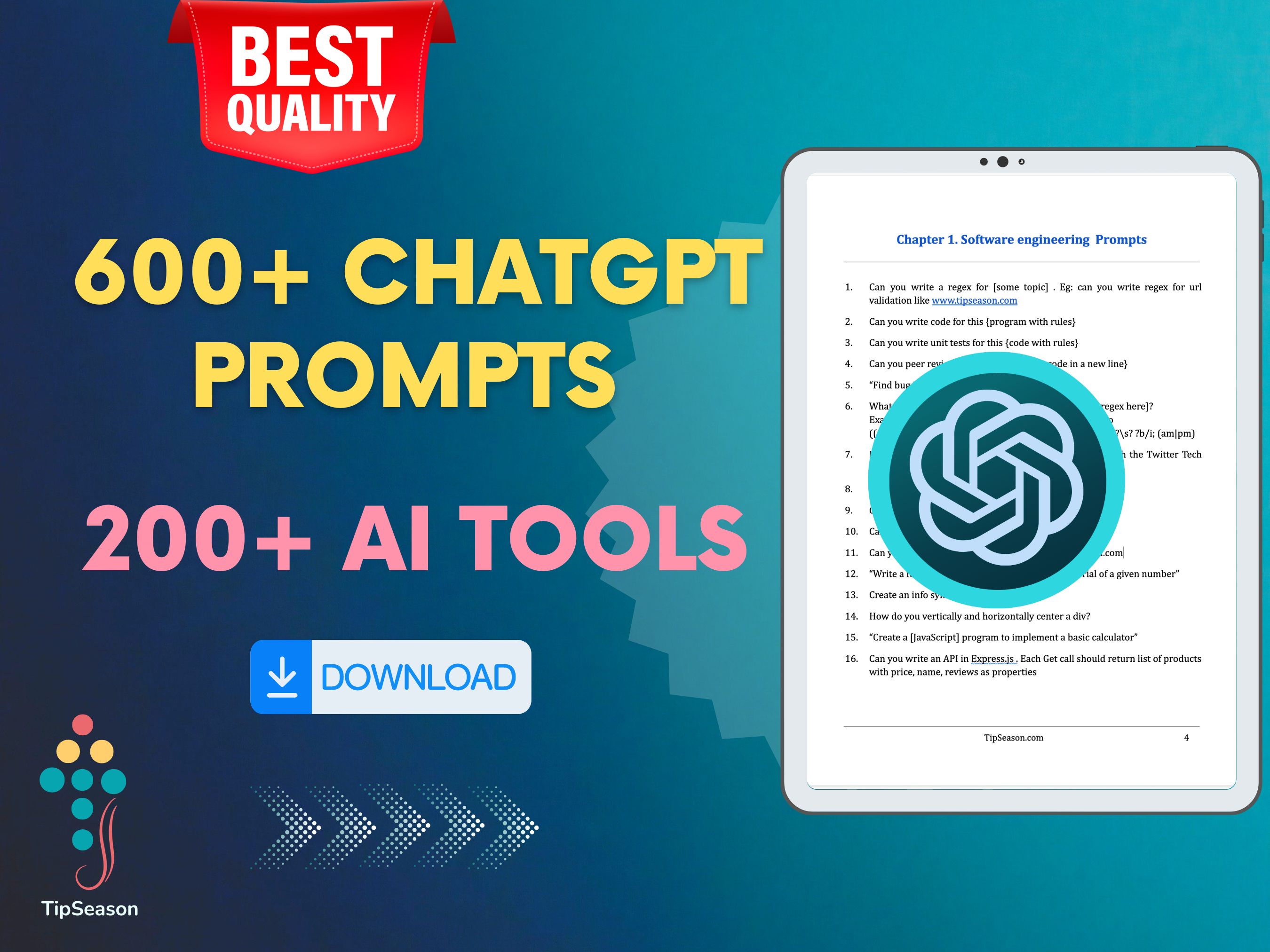 chatgpt prompts and ai tools download